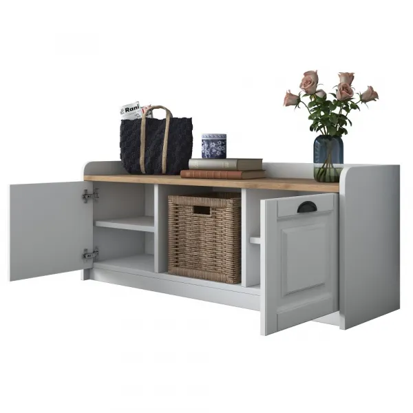 Skrinka na topánky / Botník P2 - 1808 - Walnut