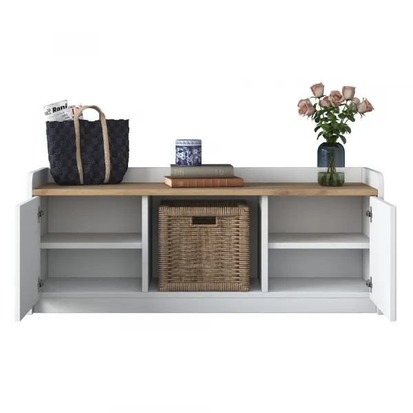 Skrinka na topánky / Botník P2 - 1808 - Walnut