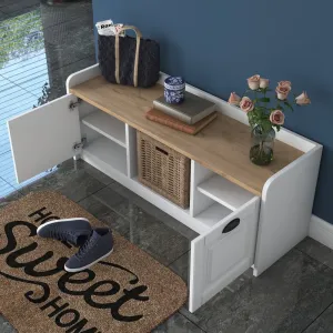 Skrinka na topánky / Botník P2 - 1808 - Walnut