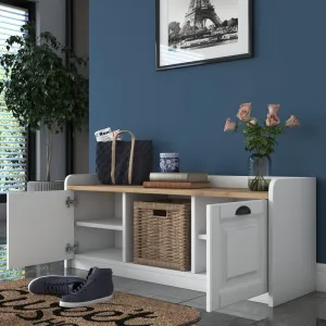Skrinka na topánky / Botník P2 - 1808 - Walnut
