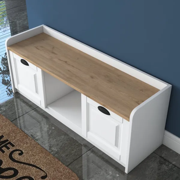 Skrinka na topánky / Botník P2 - 1808 - Walnut