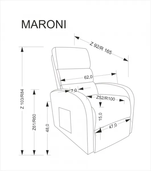 HALMAR Polohovací křeslo Maroni béžové