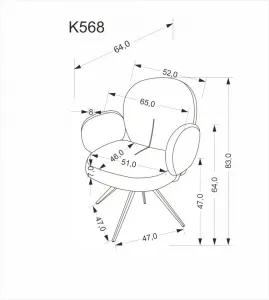 Otočné jedálenské kreslo K568 Halmar