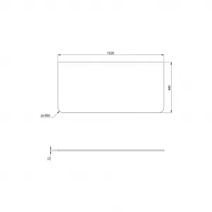 SAPHO - PREMIO kompozitná doska 102x1,2x48,5cm, čierna mat PRE100-3535