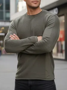 Štýlový sveter khaki-pre mužov