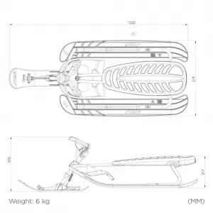 Skibob STIGA Snowracer Curve PRO, sivý