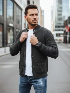 Trendy pánsky kardigán šedý
