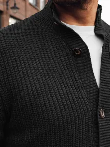 Trendy pánsky kardigán čierny