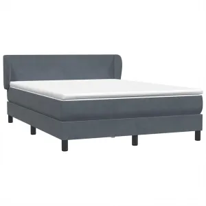 vidaXL Posteľný rám boxspring s matracom tmavosivý 140x220 cm zamat