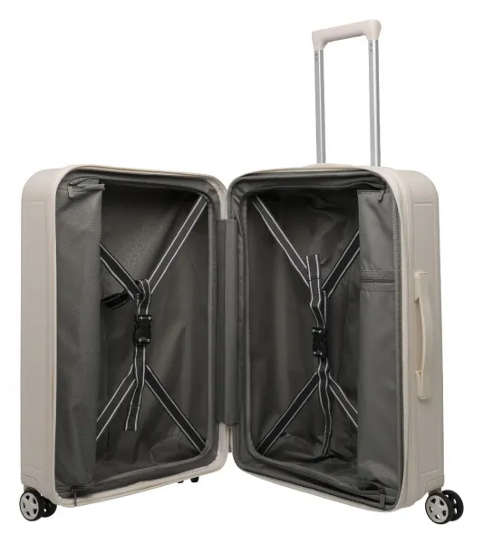 Stredný škrupinový kufor Travelite Panello M Ivory