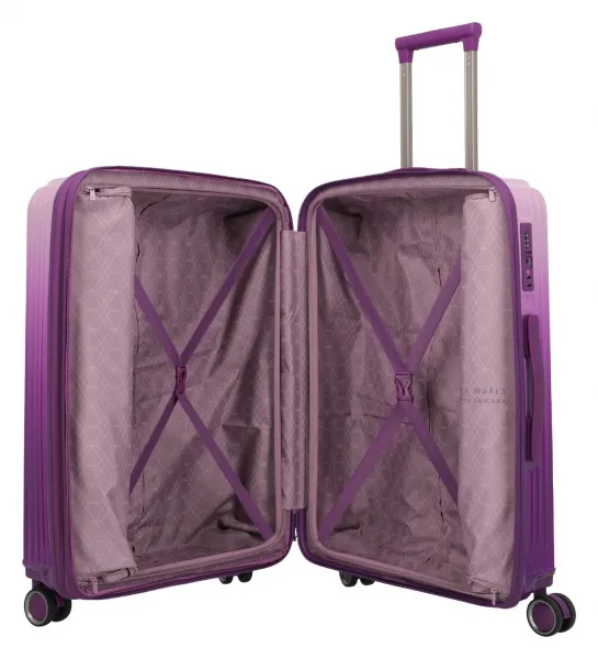 Stredný škrupinový kufor Travelite Lascana Edition M Purple Degrade
