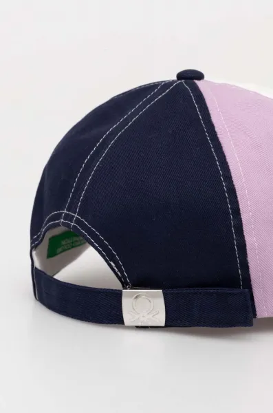 Detská bavlnená šiltovka United Colors of Benetton fialová farba, vzorovaná