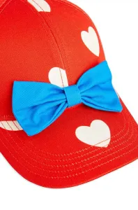 Detská bavlnená šiltovka Mini Rodini  Hearts červená farba, vzorovaná