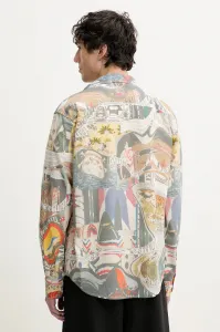 Bavlnená košeľa Desigual COLOR pánska, šedá farba, regular, s klasickým golierom, 25SMCW10