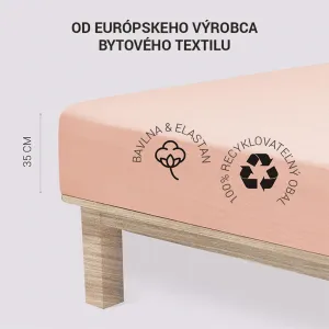 Napínacia plachta na posteľ jersey s elastanom púdrová