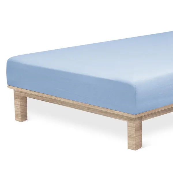 Napínacia plachta na posteľ jersey s elastanom modrá