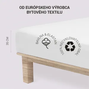 Napínacia plachta na posteľ jersey s elastanom biela