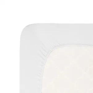 Napínacia plachta na posteľ jersey s elastanom biela