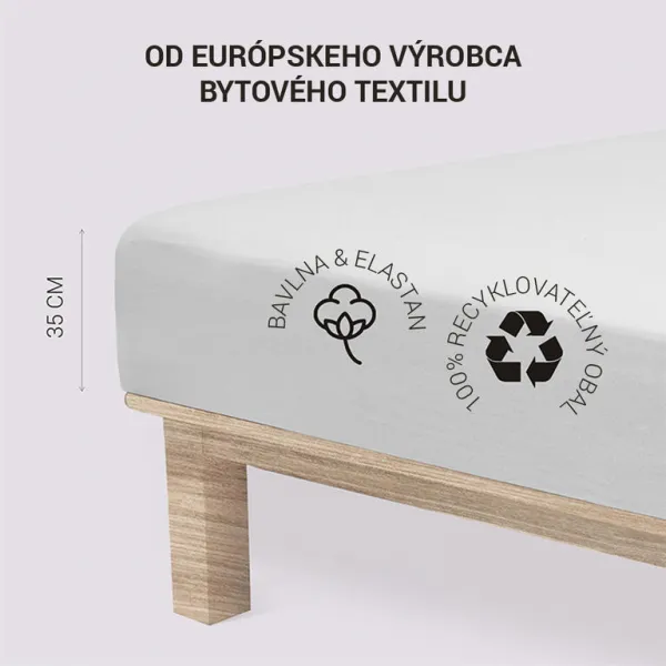 Napínacia plachta na posteľ jersey s elastanom šedá