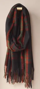 Šál Inverness 70x190 štvorcový, eben/zelený - Sander