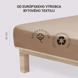 Napínacia plachta na posteľ jersey s elastanom orechová