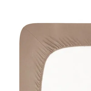 Napínacia plachta na posteľ jersey s elastanom orechová