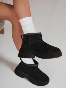 Čierne členkové zimné topánky
