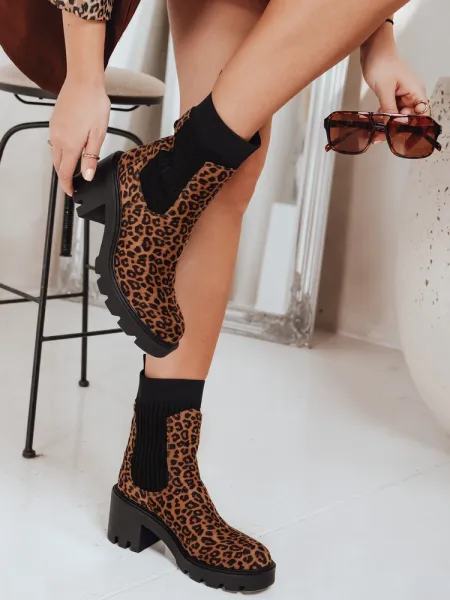 Dámske leopardie členkové topánky