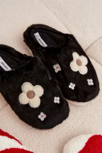 Čierne papuče s kvetmi Selinne