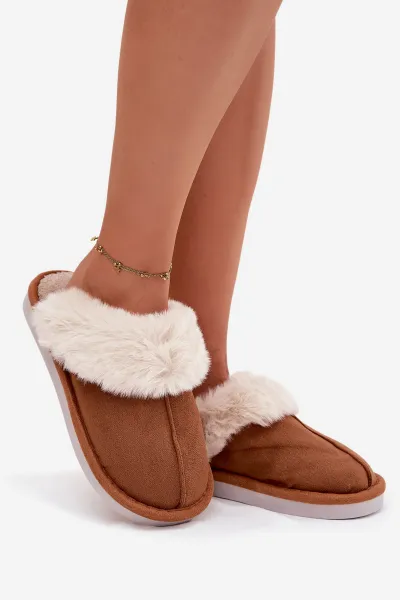 Dámske papuče s kožušinou Camel Carisse