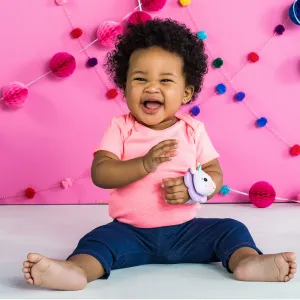 Bright Starts Wrist Pals Toy hrkálka na ruku s hryzadielkom Unicorn & Llama 0 m+ 2 ks