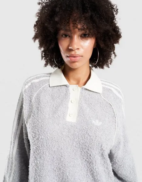 adidas Boucle Oversized Polo Crewneck W "Grey Two" (KS7791)