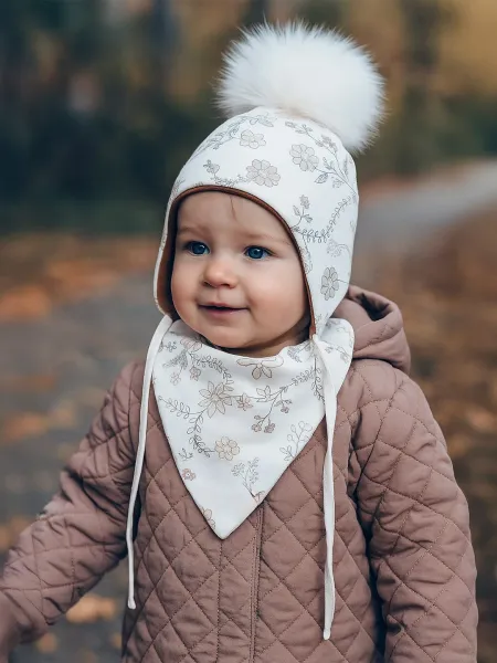 Jesenná dievčenská čiapočka so šatkou na krk New Baby Spesial One 86 (12-18m)