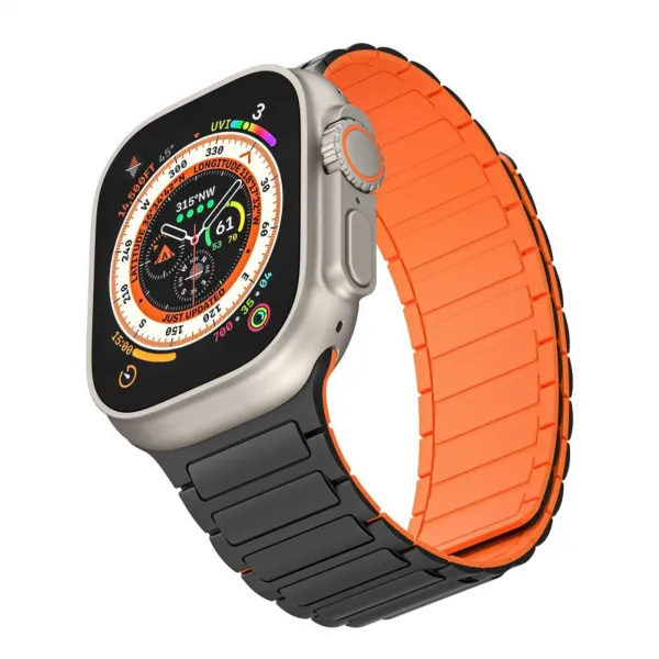 Tech-Protect Iconband Magnetic remienok na Apple Watch 42/44/45/49mm, black/orange