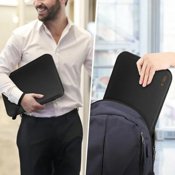 Tech-Protect Hard Pouch obal na notebook 15-16'', čierny / oranžový