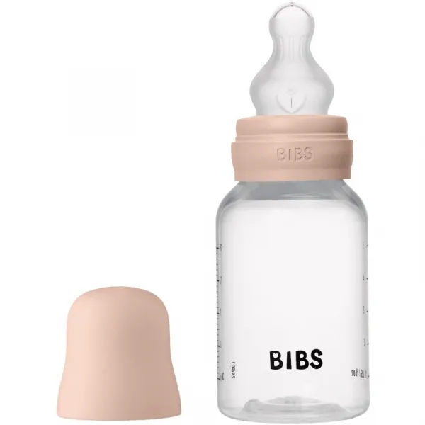 Dojčenská fľaša BIBS – plastová, silikónový cumlík, Blush, 150 ml