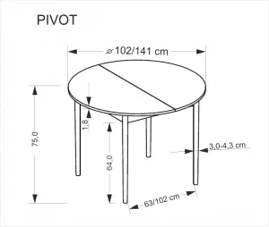 Rozkladací jedálenský stôl PIVOT Halmar