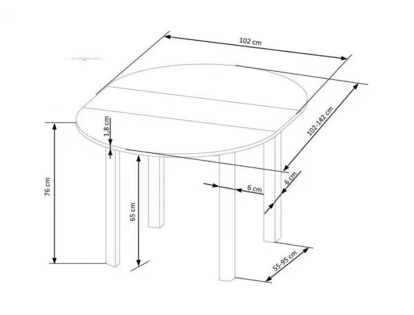 HALMAR Rozkládací jídelní stůl Ringo 102/142 cm kašmírový/černý