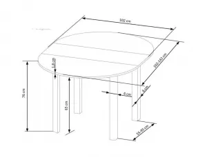 HALMAR Rozkládací jídelní stůl Ringo 102/142 cm kašmírový/černý