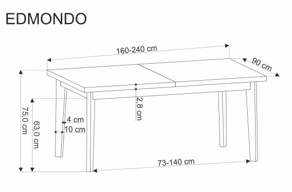 Rozkladací jedálenský stôl EDMONDO Halmar