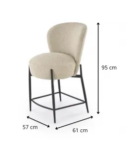 HALMAR Barová židle H126 bouclé béžová