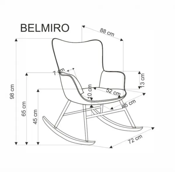 HALMAR Houpací křeslo Belmiro krémové