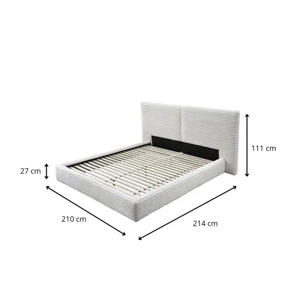 HALMAR Čalouněná dvoulůžková postel Madera 160x200 krémová