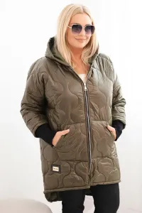 Legínovo Dámska zimná bunda Plus Size prešívaná s kapucňou hnedá Farba: Hnedá, Veľkosť: UNI