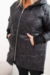 Legínovo Dámska zimná bunda Plus Size prešívaná s kapucňou hnedá Farba: Hnedá, Veľkosť: UNI