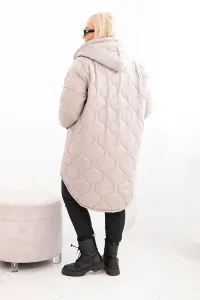 Legínovo Dámska zimná bunda Plus Size prešívaná s kapucňou hnedá Farba: Hnedá, Veľkosť: UNI