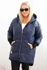Legínovo Dámska zimná bunda Plus Size prešívaná s kapucňou hnedá Farba: Hnedá, Veľkosť: UNI