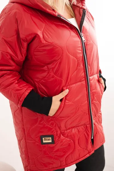 Legínovo Dámska zimná bunda Plus Size prešívaná s kapucňou hnedá Farba: Hnedá, Veľkosť: UNI
