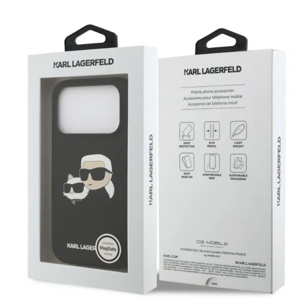 Karl Lagerfeld Kryt s MagSafe pre Apple iPhone 17 Pro, Karl Lagerfeld, Čierny