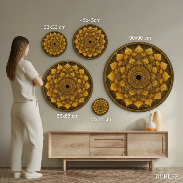 Nástenná mandala - Golden Lotus